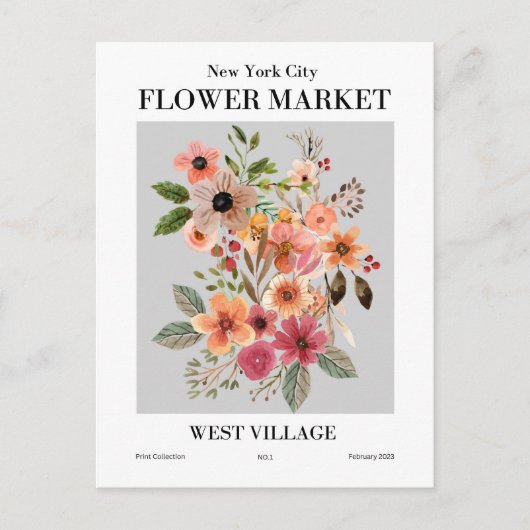 New York Flower Market, West Village Briefkaart (Voorkant)