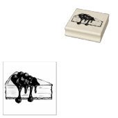New York Foodie Cherry Cheesecake Slice NYC Stamp Rubberstempel (Gestempeld)