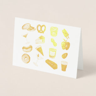 New York Foodie Classic NYC Foods Pizza Bagel Folie Kaarten