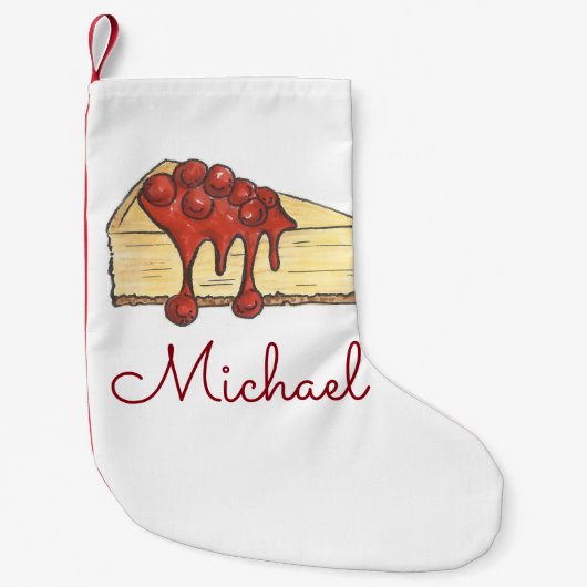 New York Foodie NYC Cherry Cheesecake Slice Kleine Kerstsok (Voorkant)