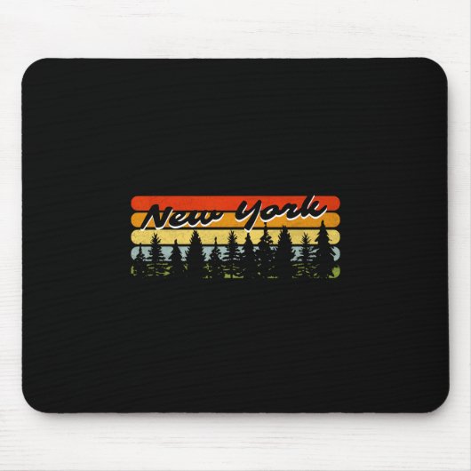 New York Forest Sunset Trees Cabin Theme Souvenir Muismat (Voorkant)