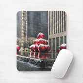 New York fotografie kerstdecoratie sneeuw Muismat (Met muis)