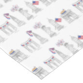 New York Fourth. NYC Juli 4e Patriottisch Vuurwerk Tafelkleed (Gekanteld)