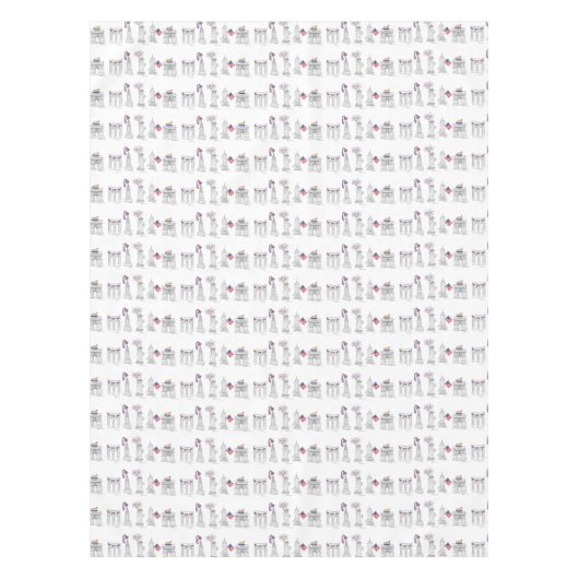 New York Fourth. NYC Juli 4e Patriottisch Vuurwerk Tafelkleed (Voorkant)