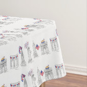 New York Fourth. NYC Juli 4e Patriottisch Vuurwerk Tafelkleed (Voorbeeld)