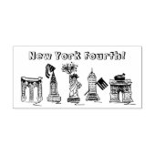 New York Fourth NYC Patriotic Julth Landmarks Rubberstempel (Afrduk)