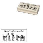 New York Fourth NYC Patriotic Julth Landmarks Rubberstempel (Gestempeld)