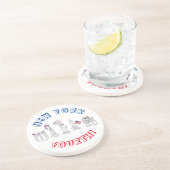 New York Fourth NYC Patriotic Julth Landmarks Zandsteen Onderzetter (Zijkant)