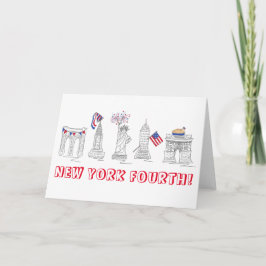 New York Fourth Patriotic Julth 4th NYC Landmarks Kaart