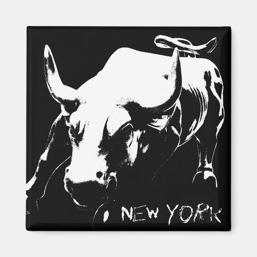 New York Fridge Magnets Bull Statue NYC Souvenirs Magneet (Voorkant)