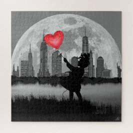 NEW YORK Full Moon Girl Heart ballon Puzzle Legpuzzel