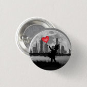 NEW YORK Full Moon Girl met Heart Balloon Button (Voorkant /achterkant)