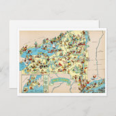 New York Funny Map Briefkaart (Voorkant / Achterkant)