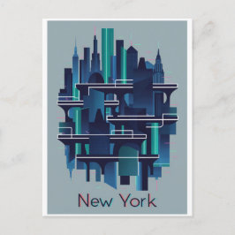 New York futuristisch Briefkaart