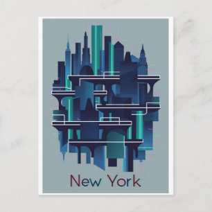 New York futuristisch Briefkaart