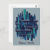 New York futuristisch Briefkaart (Voorkant / Achterkant)