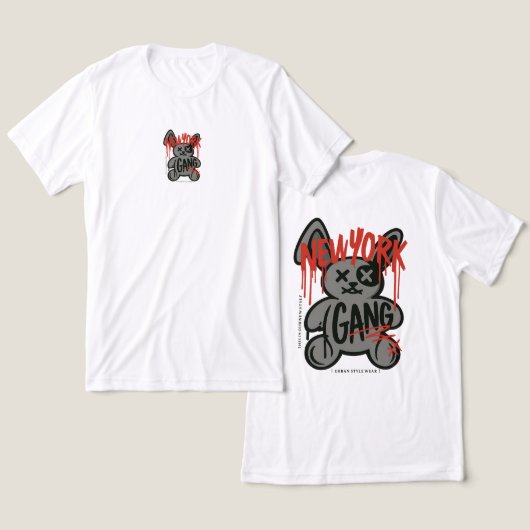 "New York Gang" Urban Style grafisch T-shirt (Ontwerp Voorkant & Achterkant)