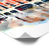 New York Gedetailleerde Madison Square Garden Wate Poster (Hoek)