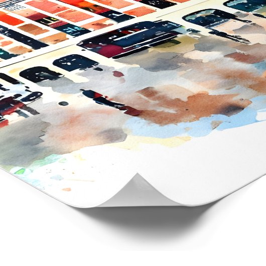 New York Gedetailleerde Madison Square Garden Wate Poster (Hoek)