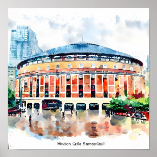 New York Gedetailleerde Madison Square Garden Wate Poster