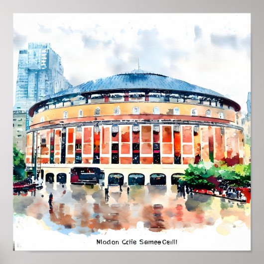 New York Gedetailleerde Madison Square Garden Wate Poster (Voorkant)