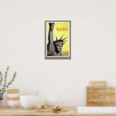 New York  gele achtergrond Poster (Keuken)