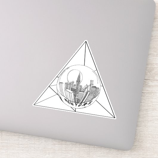 New York Geometric Simple Lines White en Black Sticker (Detail)