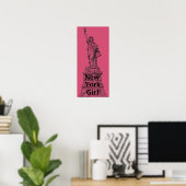 New York Girl Statue of Liberty Poster (Thuiskantoor)