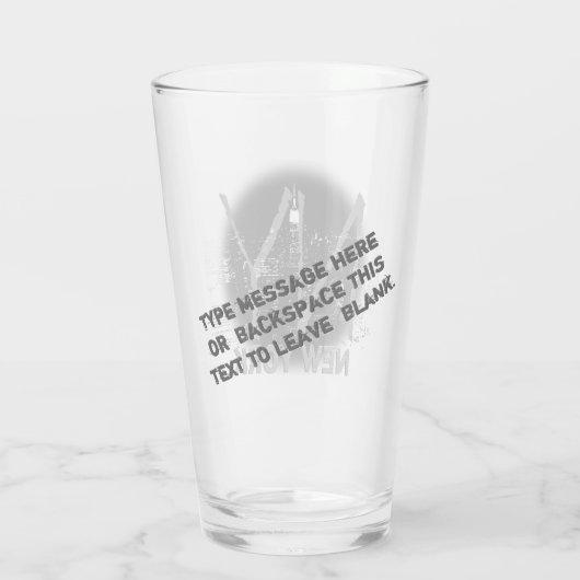 New York Glasses - Gepersonaliseerde New York Souv Glas (Achterkant)