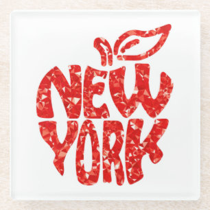 NEW YORK GLAZEN ONDERZETTER