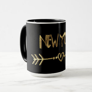 New York Gold Kijk Typografie USA City Elegant Mok