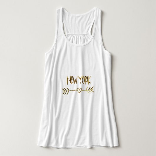 New York Gold Kijk Typografie USA City Elegant Tanktop (Design voorkant)