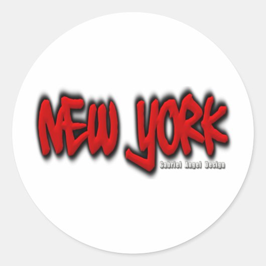 New York Graffiti Ronde Sticker (Voorkant)