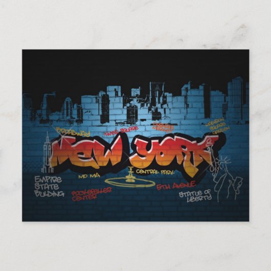 New York Grafitti Briefkaart (Voorkant)