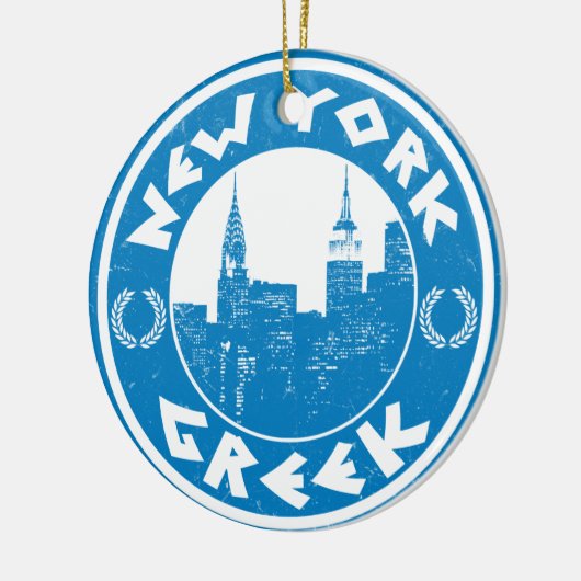 New York Greek American Keramisch Ornament (Links)