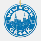 New York Greek American Keramisch Ornament (Achterkant)