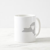 New York Grey State Map Vorm met hart Koffiemok (Voorkant rechts)