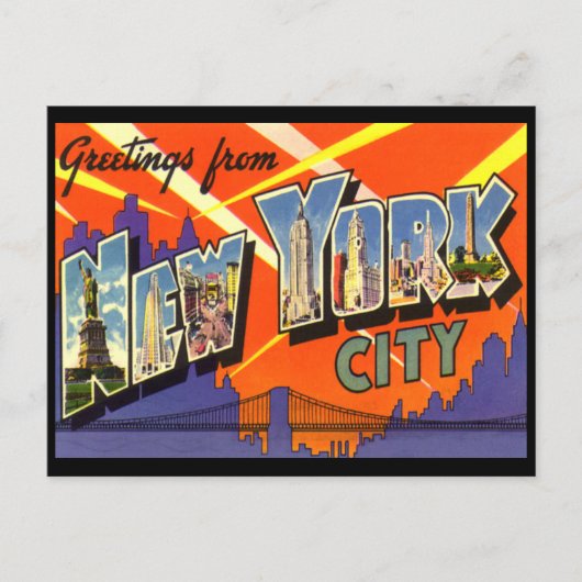 New York  Groeten Briefkaart (Voorkant)