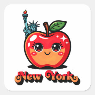 New York Grote Appel Vierkante Sticker