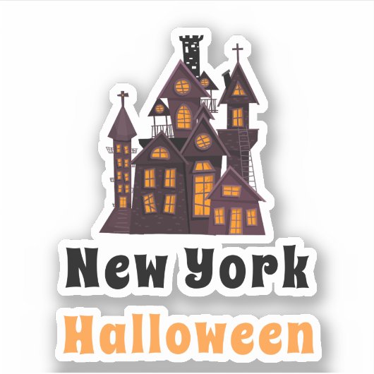 New York Halloween Haunted House Sticker (Voorkant)