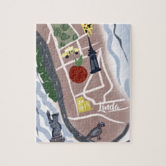 New York Hand Drawn Artsy Kinder City Legpuzzel (Verticaal)
