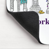 New York Hanukkah NYC Buildings Holiday Mousepad Muismat (Hoek)