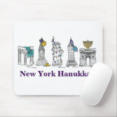 New York Hanukkah NYC Buildings Holiday Mousepad Muismat (Met muis)