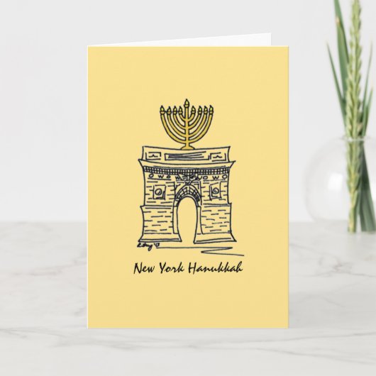 New York Hanukkah Washington Square Menorah Candle Feestdagen Kaart (Voorkant)