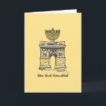 New York Hanukkah Washington Square Menorah Candle Feestdagen Kaart<br><div class="desc">Het wenskaart toont een originele afbeelding van NYC's boog aan het Washington Square, "verkleed" voor Chanoeka met een menora erbovenop. Dit ontwerp is ook beschikbaar op andere producten. Ook zijn er veel extra food prints verkrijgbaar bij deze winkel. Zie je niet wat je zoekt? Hulp nodig bij maatwerk? Neem contact...</div>
