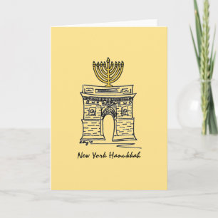 New York Hanukkah Washington Square Menorah Candle Feestdagen Kaart