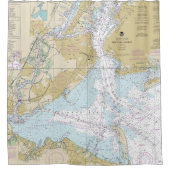 New York Harbor Nautische Grafiek 12327 Douchegordijn (Voorkant)