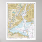 New York Harbor Nautische Grafiek 12327 Poster (Voorkant)