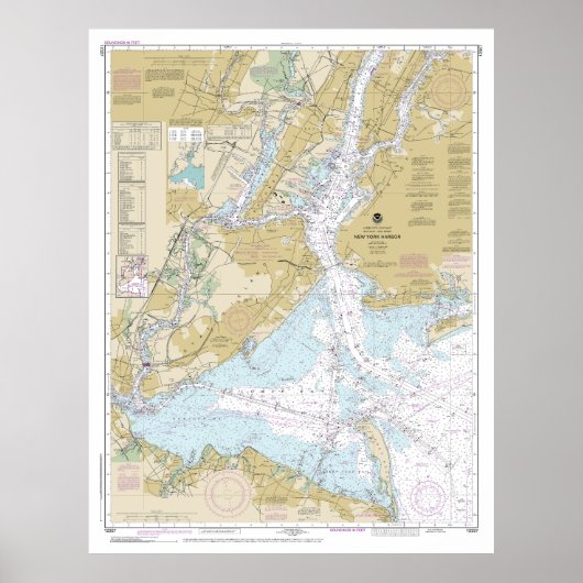 New York Harbor Nautische Grafiek 12327 Poster (Voorkant)