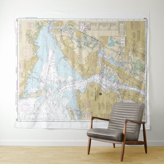 New York Harbor Nautische Grafiek 12327 Wandkleed (In Situ (horizontaal))